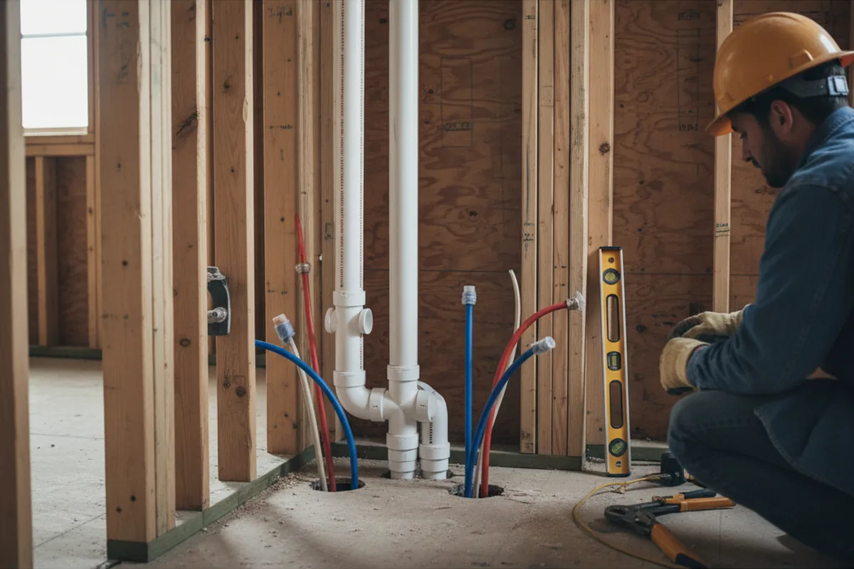 Drain and supply rough-in during Leak Detection in Gallaway